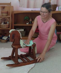cleaning a rocking horse