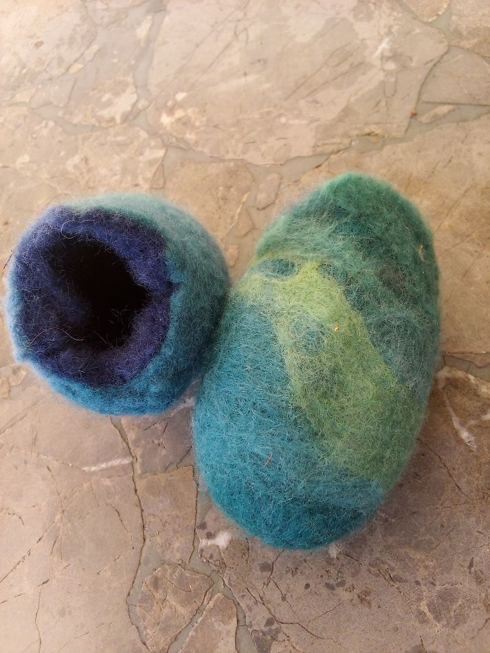 small felted hollow egg pouches